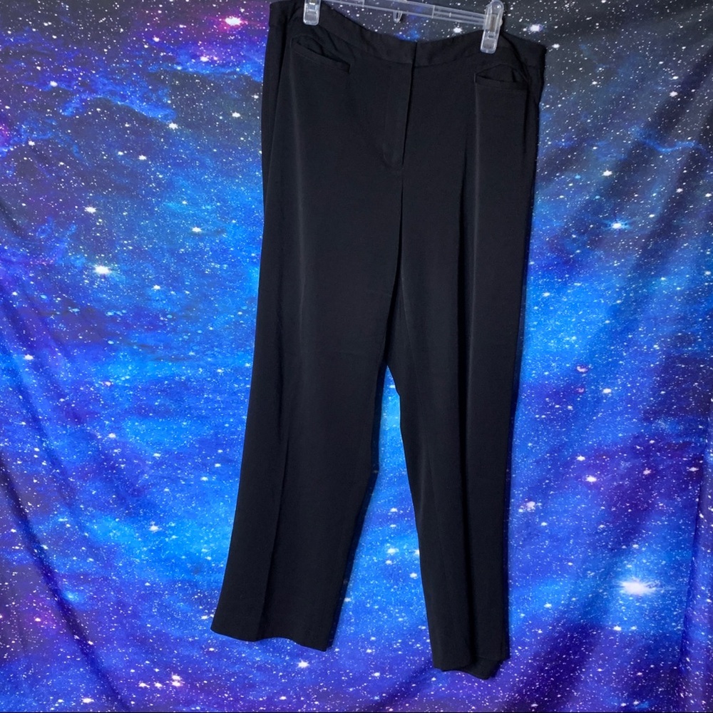 Liz Claiborne- Audra Shiny Black Trousers size 14P